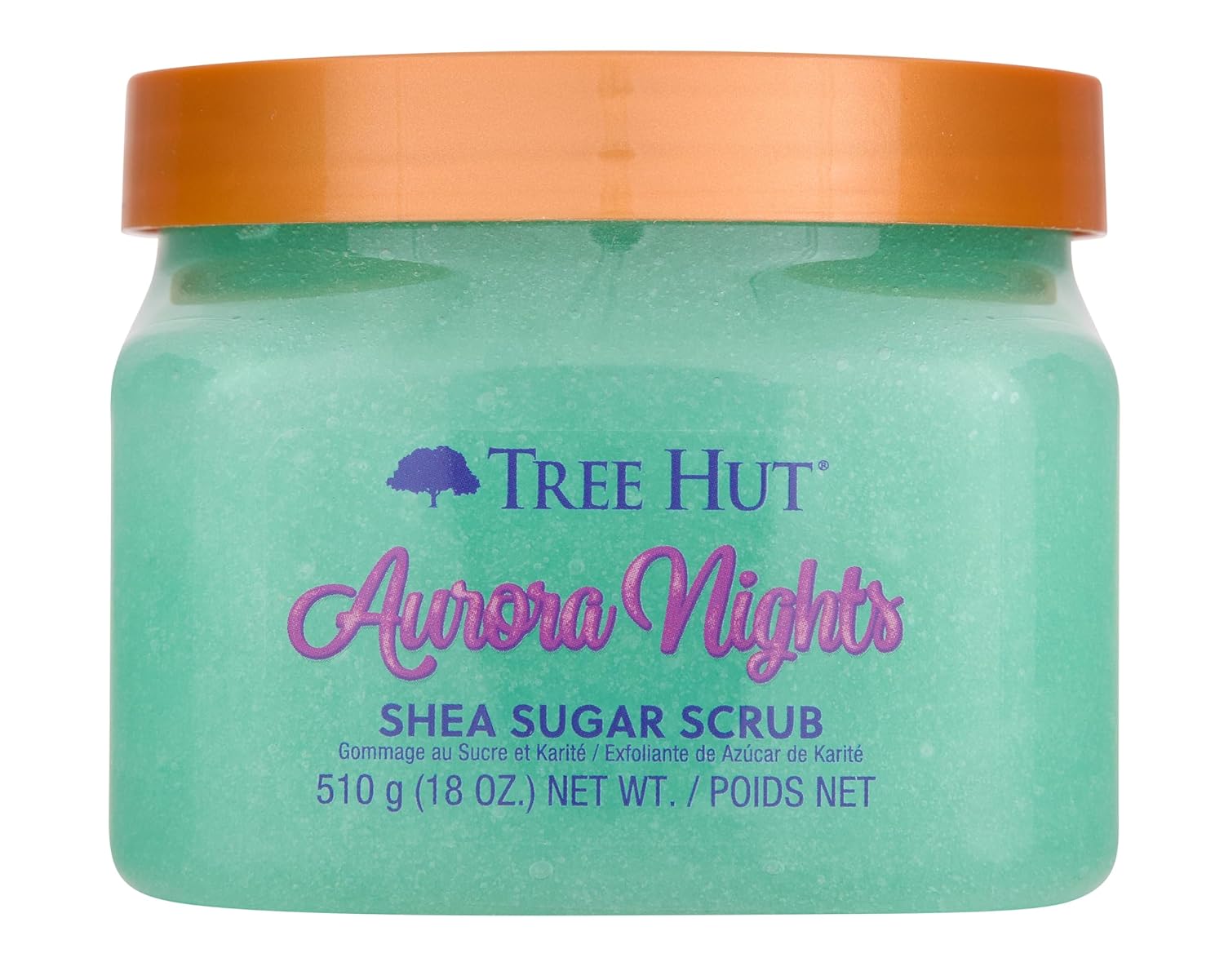 Tree Hut Aurora Nights Shea Sugar Scrub | Exfoliating Body Scrub Removes Dead, Dry Skin for a Soft & Hydrated Feel | Nourishing Essential Body Care | 18 fl oz.
