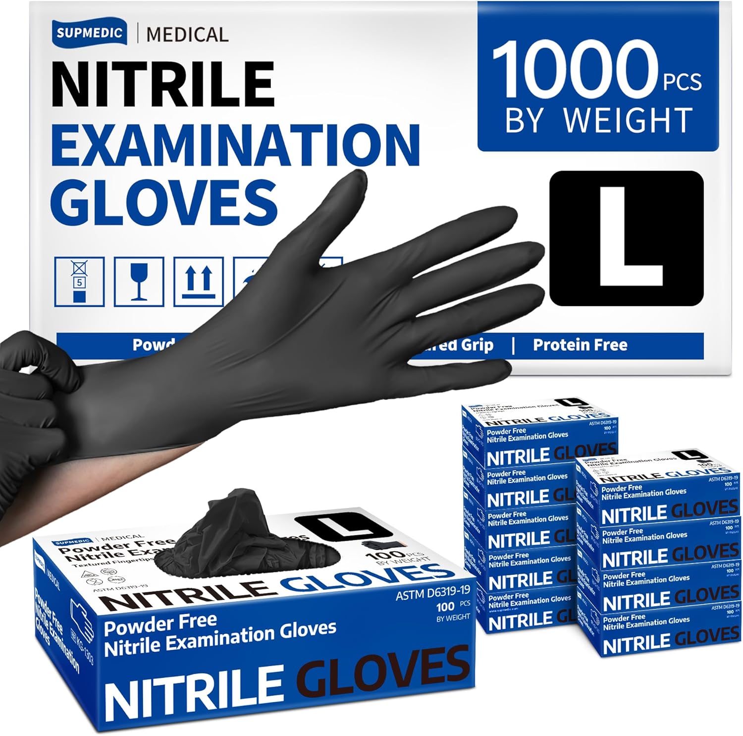 Medical Soft Max™ Nitrile Exam Gloves, 1000 Pcs Latex-Free Powder-Free Food Safe Cleaning Cooking Disposable Glove
