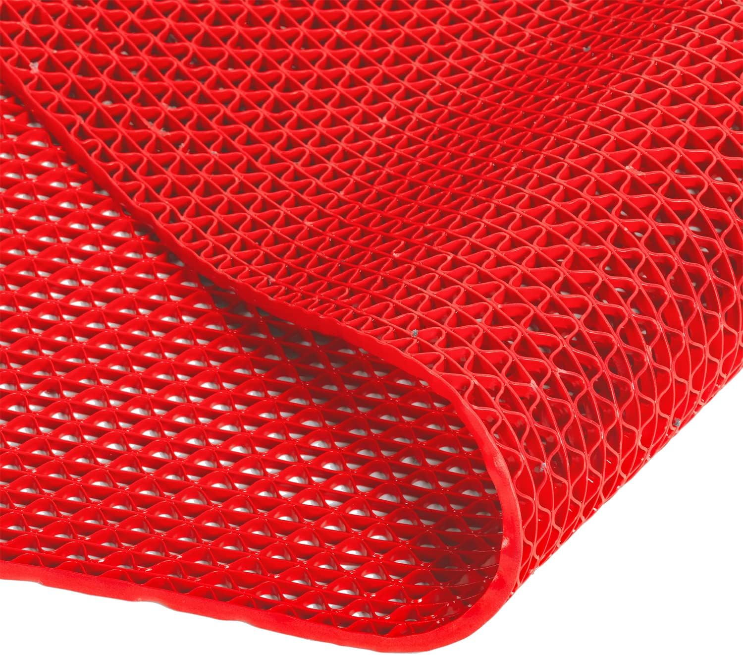 Nisorpa Commercial Drainage Mat 3x16Ft Drainage Floor Mat Pool mats for Floor Non Slip Commercial Floor Mats & Matting 0.22'' Thick PVC Mesh Hollow Mat for Wet Area Kitchen Swimming Pool Bathroom Red