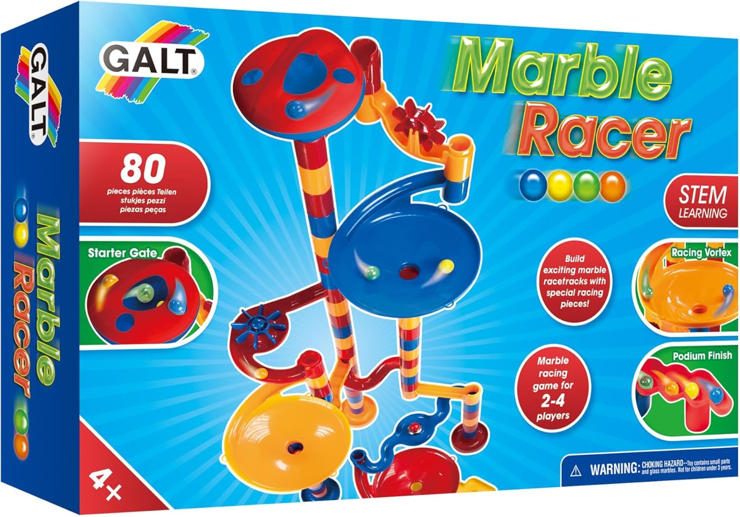 Galt Toys, Marble Racer, Construction Toy , Blue