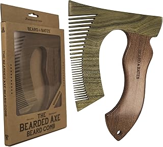 THE BEARDED AXE BEARD COMB | Woodsman | Green Sandalwood/Golden Sandalwood | Artisan Crafted