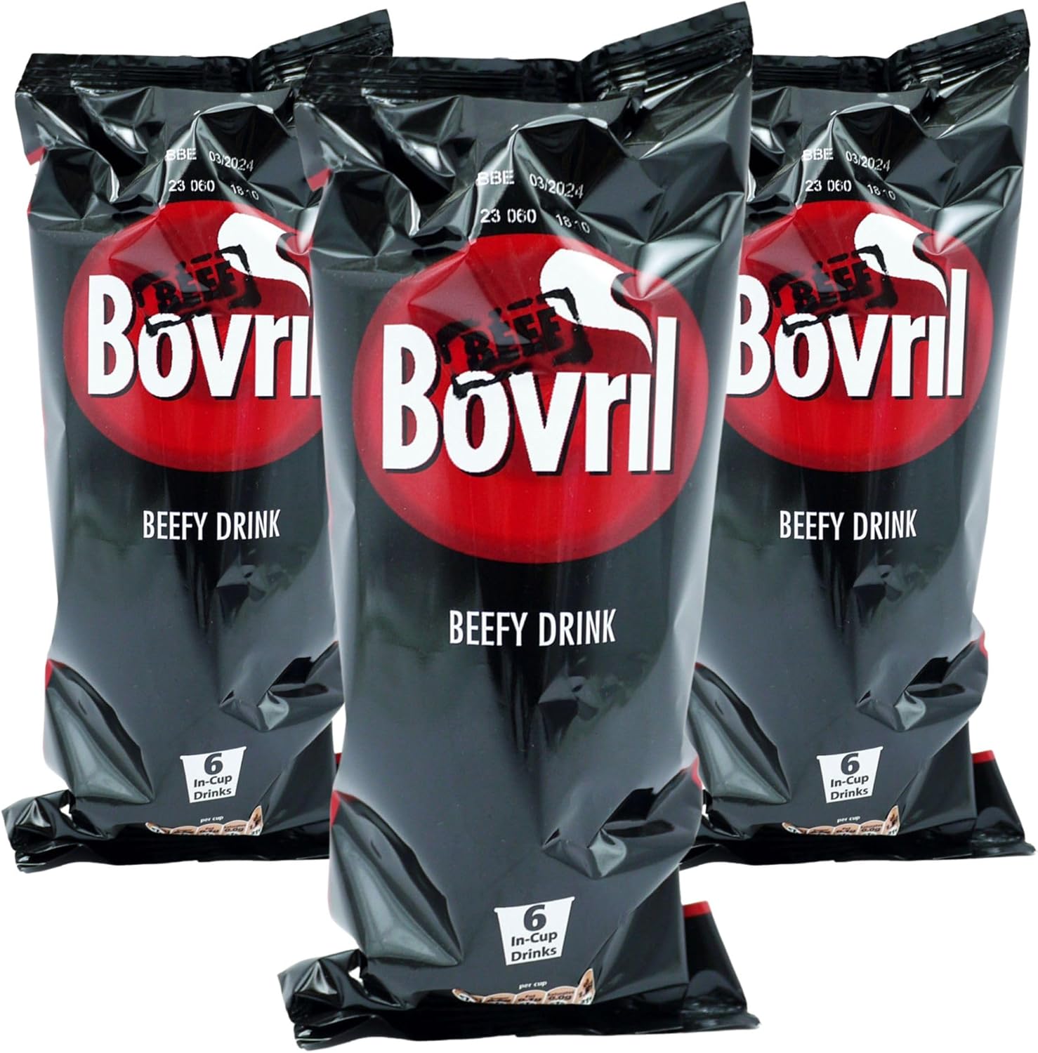 Bovril Bundle of 3 x Bovril Beef Flavoured instant in-cup Drink 6 Pack (18 in-cup drinks)