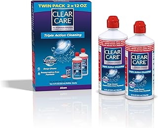 Clear Care Cleaning & Disinfecting Solution with Lens Case, Twin Pack,12 Fl Oz (Pack of 2)