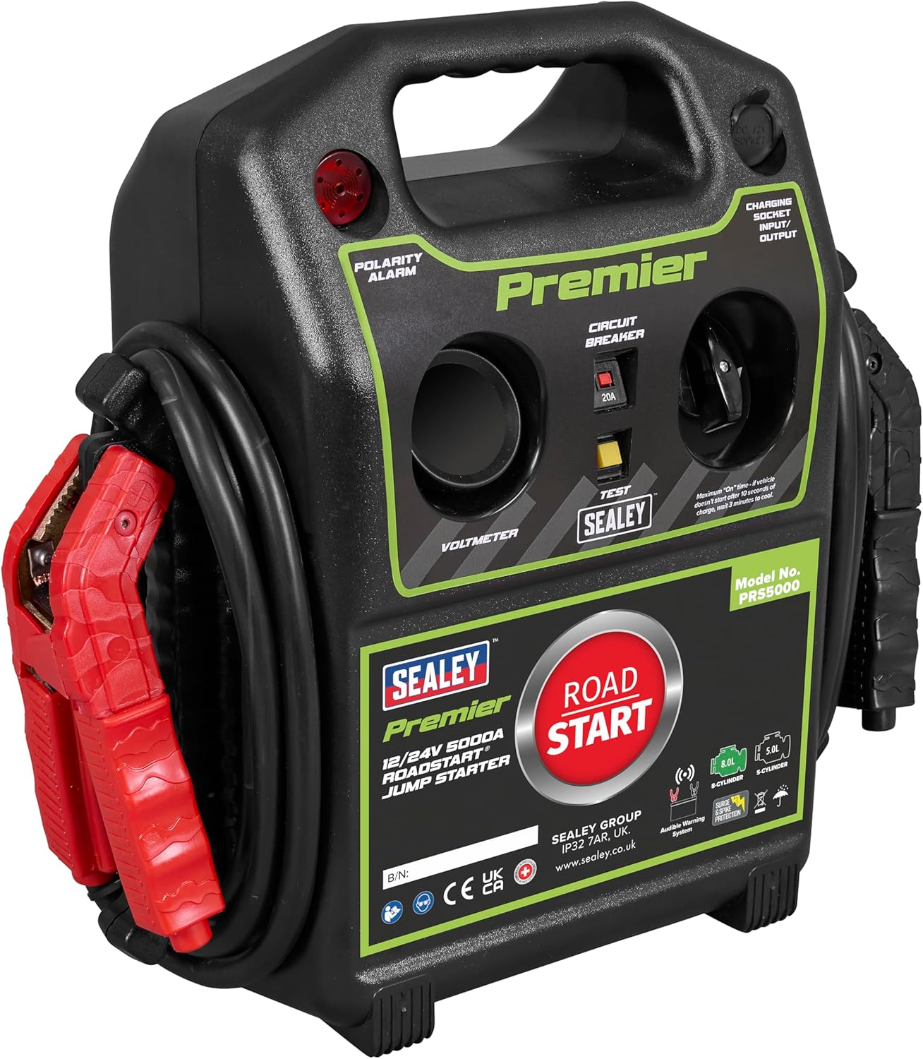 Sealey, Premier 12/24V 5000A RoadStart® Jump Starter - PRS5000