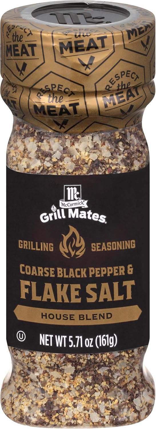 McCormick Grill Mates Coarse Black Pepper & Flake Salt Grilling Seasoning, 5.71 oz