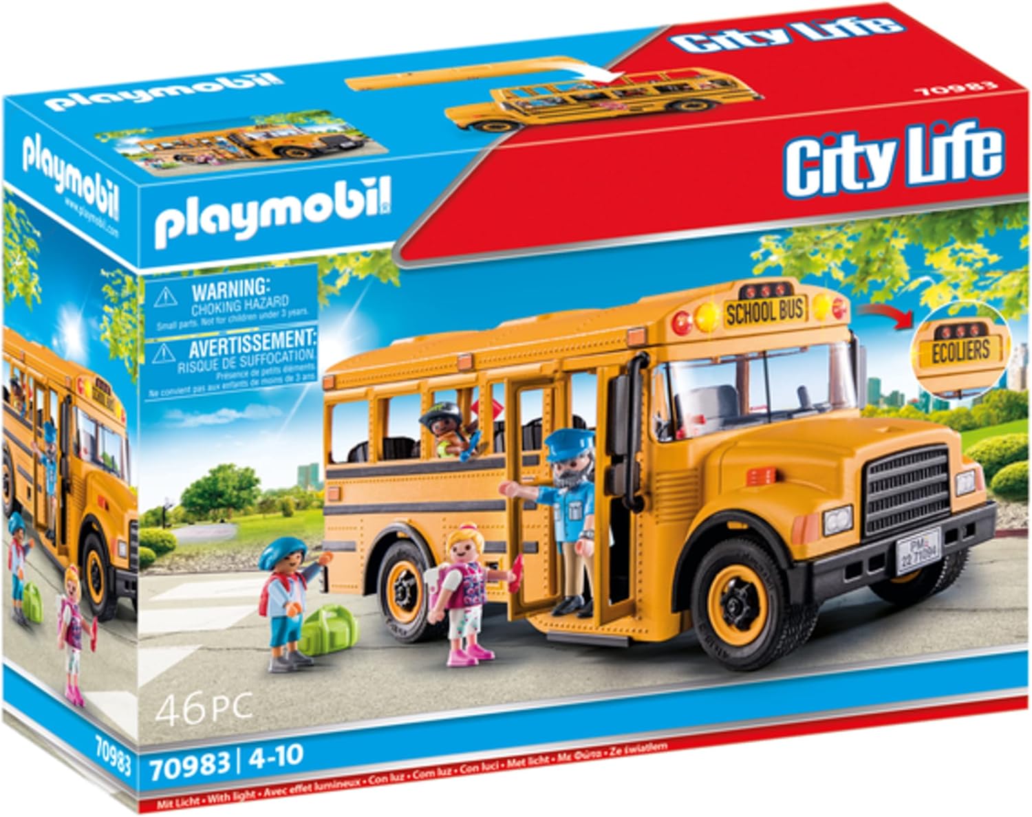 Playmobil School Bus with Accessories and 4 Figures