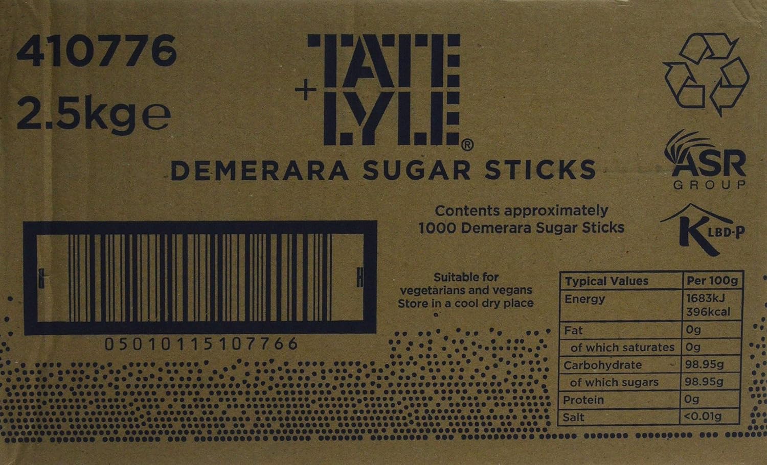Tate & Lyle Sugars Demerara Sugar Sticks (pack of 1000)