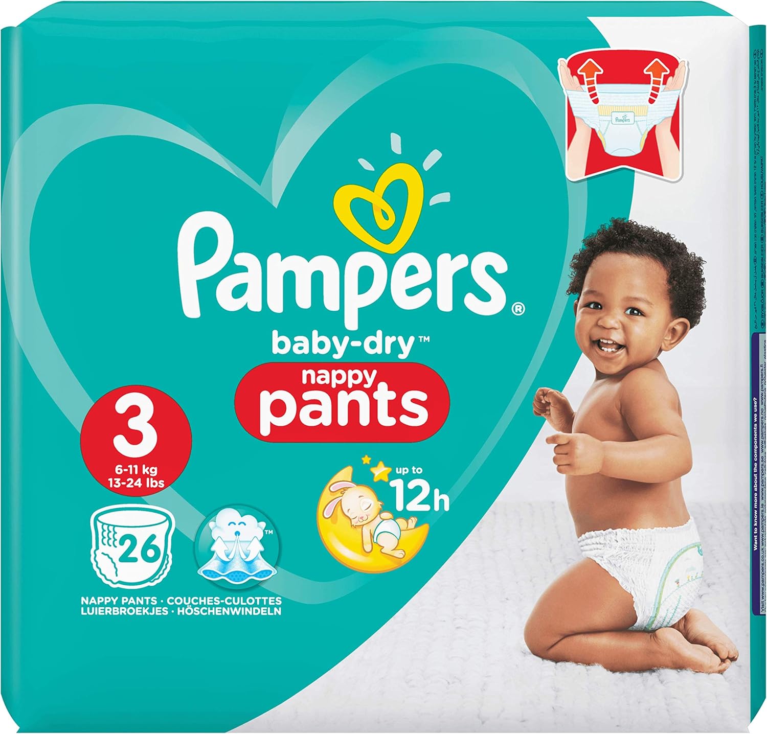 Pampers Baby-Dry Pants Waist 3, 6-11 kg, 26 Couch Culottes