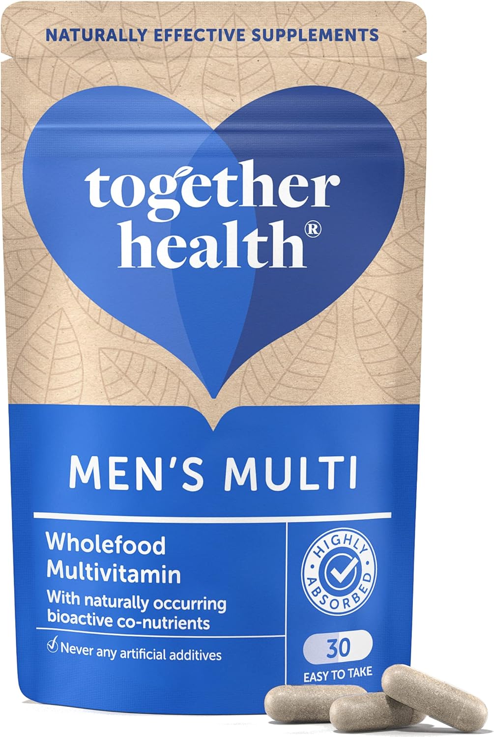 Men’s Multi VIT & Mineral – Together Health – Specially Formulated for Men – 22 Nature-Based Nutrients – Vegan Friendly – Made in The UK – 30 Vegecaps