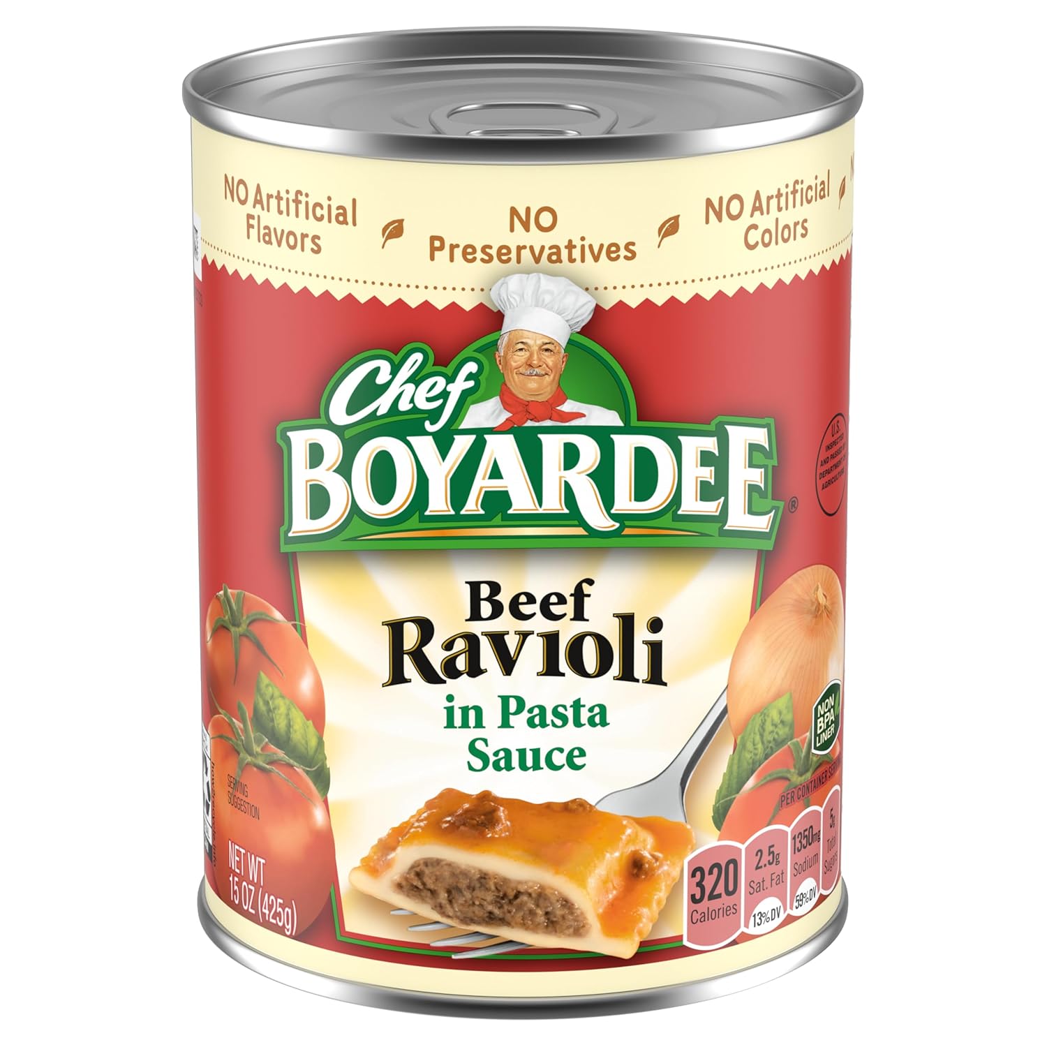 Chef Boyardee Beef Ravioli, Microwave Pasta, Canned Food, 15 oz. (Pack of 12)