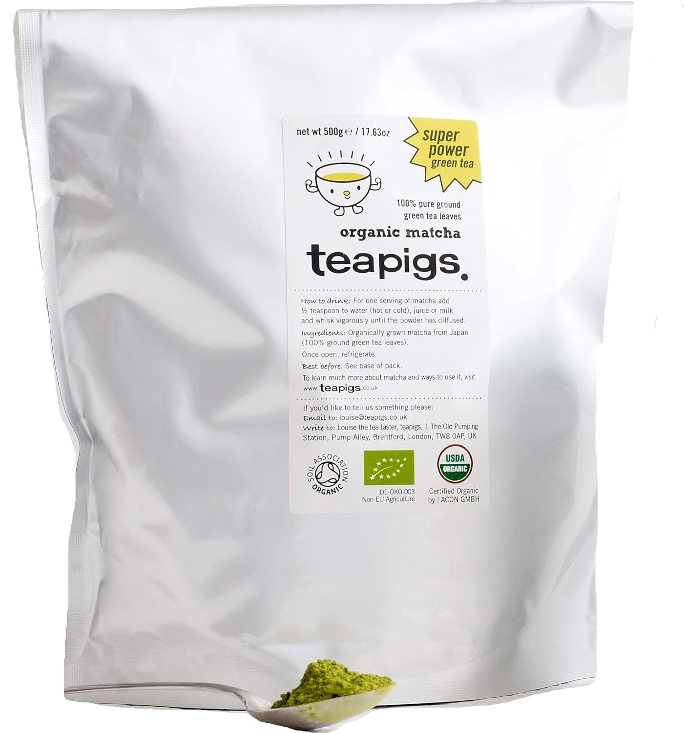 Teapigs Organic Premium Grade Matcha, 500 Gram