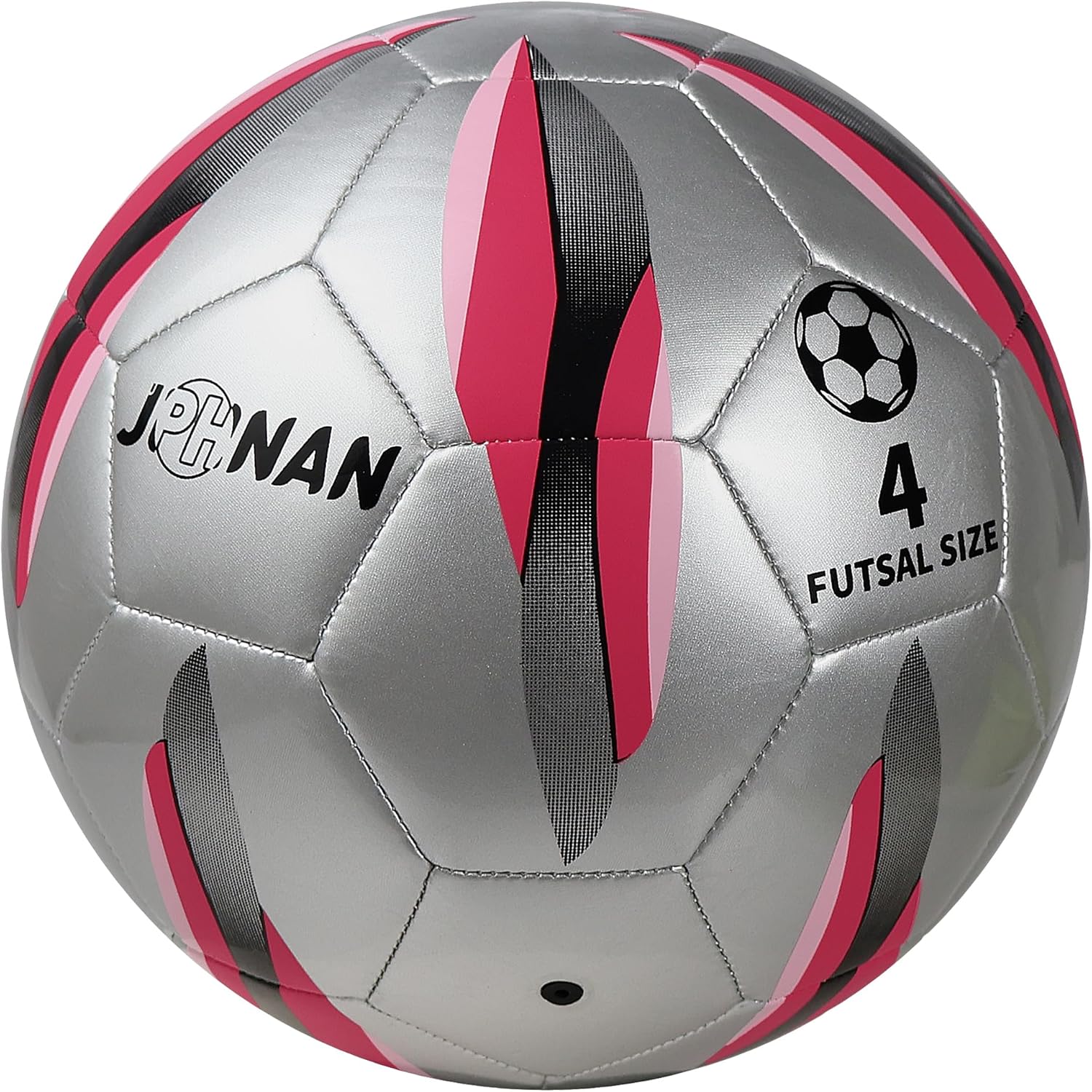 Low Bounce Futsal Ball Size 4 - Professional Indoor Low-Bounce Soccer Ball for Training, Games and Competitions, TPU Cover with Reinforced Stitching, Durable Design for Adults/Youth (Silver)