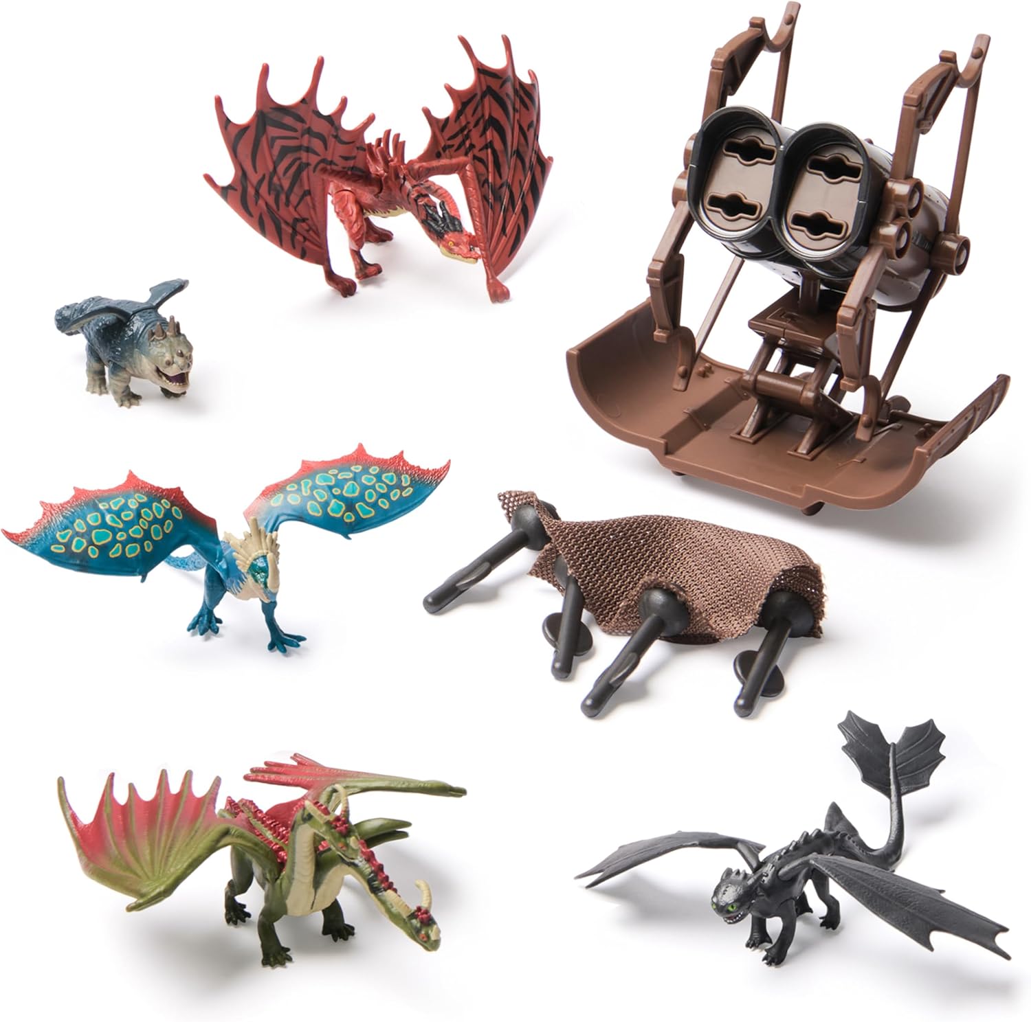 Dreamworks Dragons How to Train Your Dragon, 5-Pack Dragon Catcher Set with Hiccup’s Mangler Net Launcher, Kids Toys for Boys & Girls Ages 4 and up