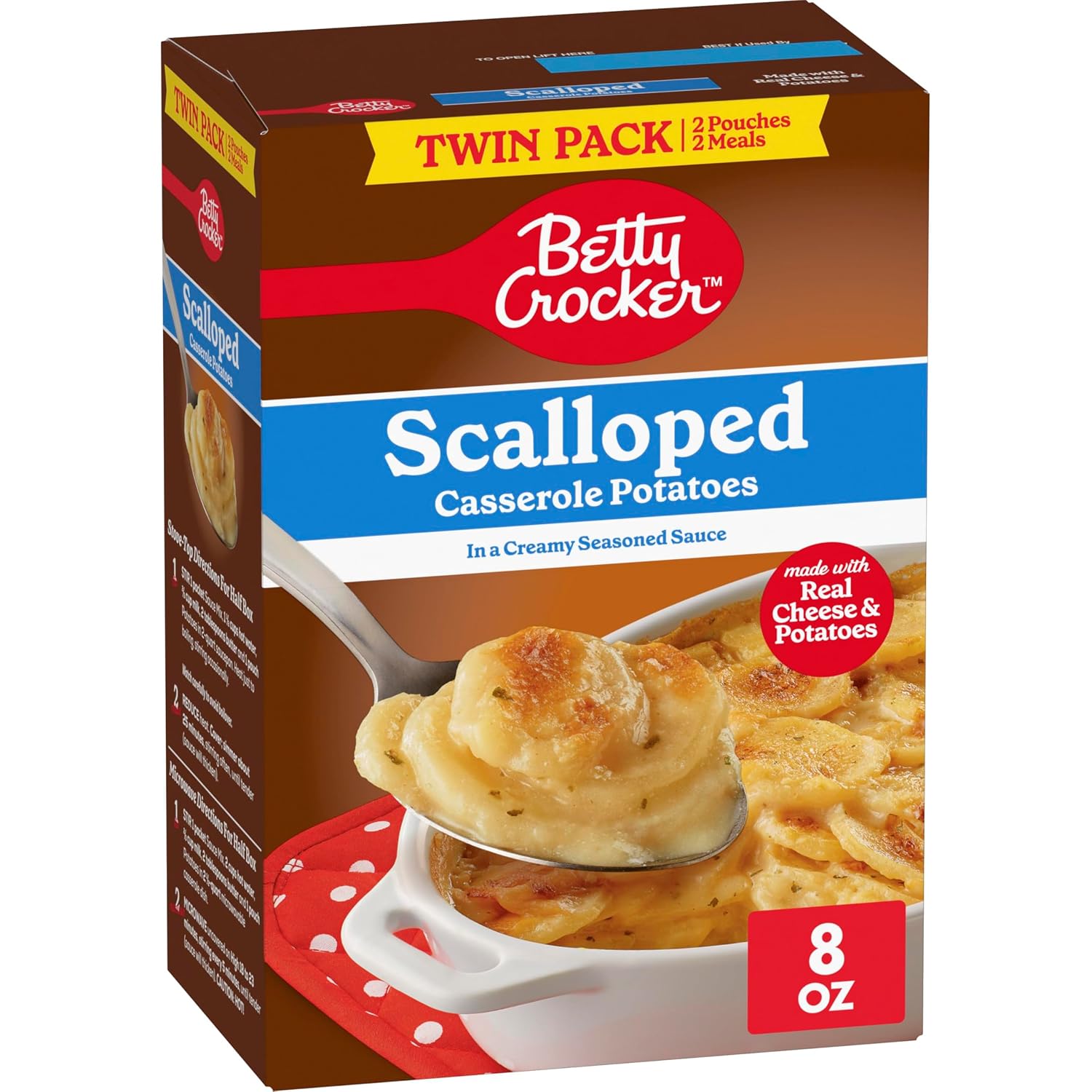 Betty Crocker Scalloped Casserole Potatoes, Twin Pack, 8 oz Box