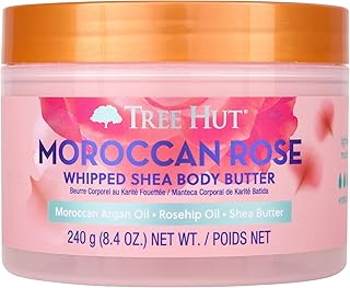 Tree Hut Moroccan Rose Whipped Shea Body Butter, 8.4oz, Lightweight, Long-lasting, Hydrating Moisturizer with Natural Shea Butter for Nourishing Essential Body Care