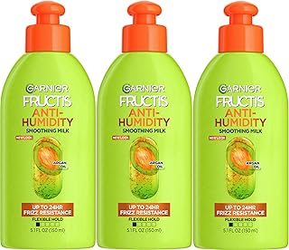 Garnier Fructis Style Anti-Humidity Smoothing Milk for Frizz Resistance, 5.1 Fl Oz, 3 Count, (Packaging May Vary)
