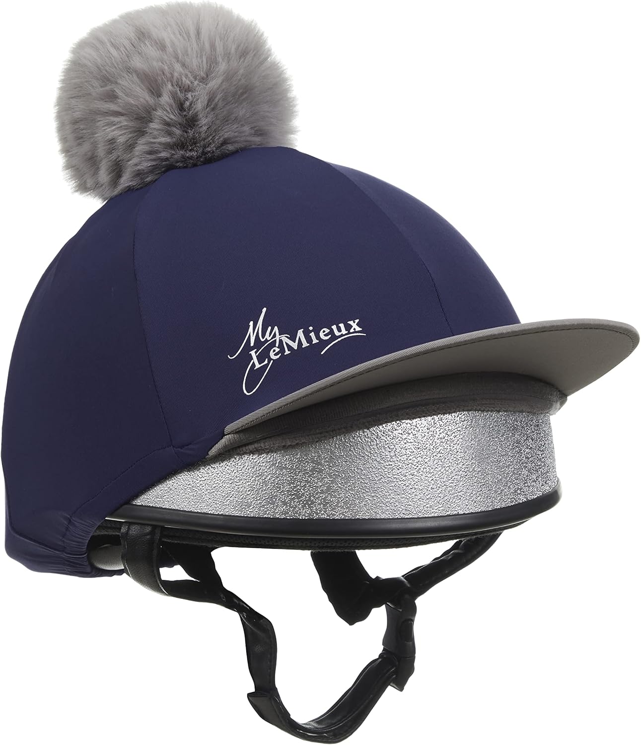 LeMieux Unisex Pompom Hat Silk - Breathable Headwear with 4 Way Stretch Fabric - Snug & Secure Fit - One Size