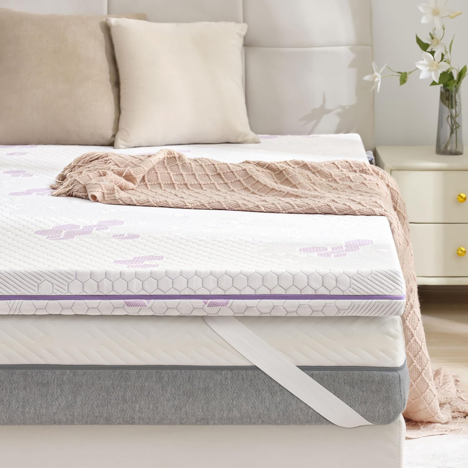 SINWEEK 3 Inch Memory Foam Mattress Topper Twin Size, Soft Mattress Pad for Back Pain Relief, High Density Foam Bed Topper with Textured Cover, CertiPUR-US Certified