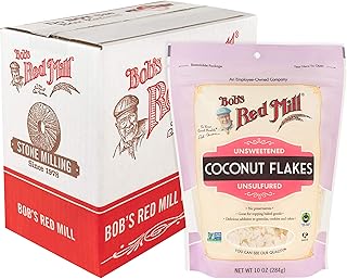 Bob's Red Mill Unsweetened Coconut Flakes - 10 Ounce (Pack of 4), Unsulfured, Fair Trade Certified, Non GMO, Vegan, Kosher, Paleo, Keto Friendly