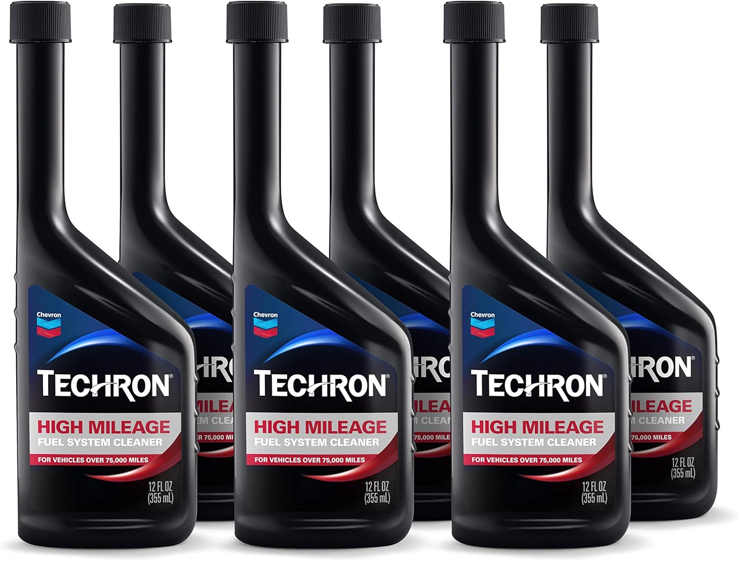 Chevron Techron High Mileage Fuel System Cleaner, 12 oz, Pack of 6