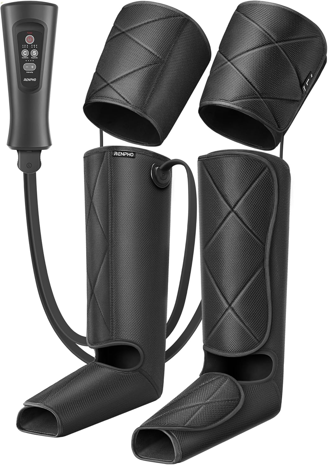 RENPHO Leg Massager FSA HSA Eligible, Air Compression Massager for Circulation Pain Relief, Effective for Father Mother Reduce Swelling-Black