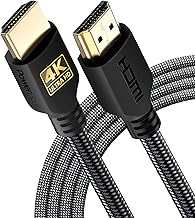 PowerBear 4K HDMI Cable 10 ft | High Speed Hdmi Cables, Braided Nylon & Gold Connectors, 4K @ 60Hz, Ultra HD, 2K, 1080P, ARC & CL3 Rated | for Laptop, Monitor, PS5, PS4, Xbox One, Fire TV, & More