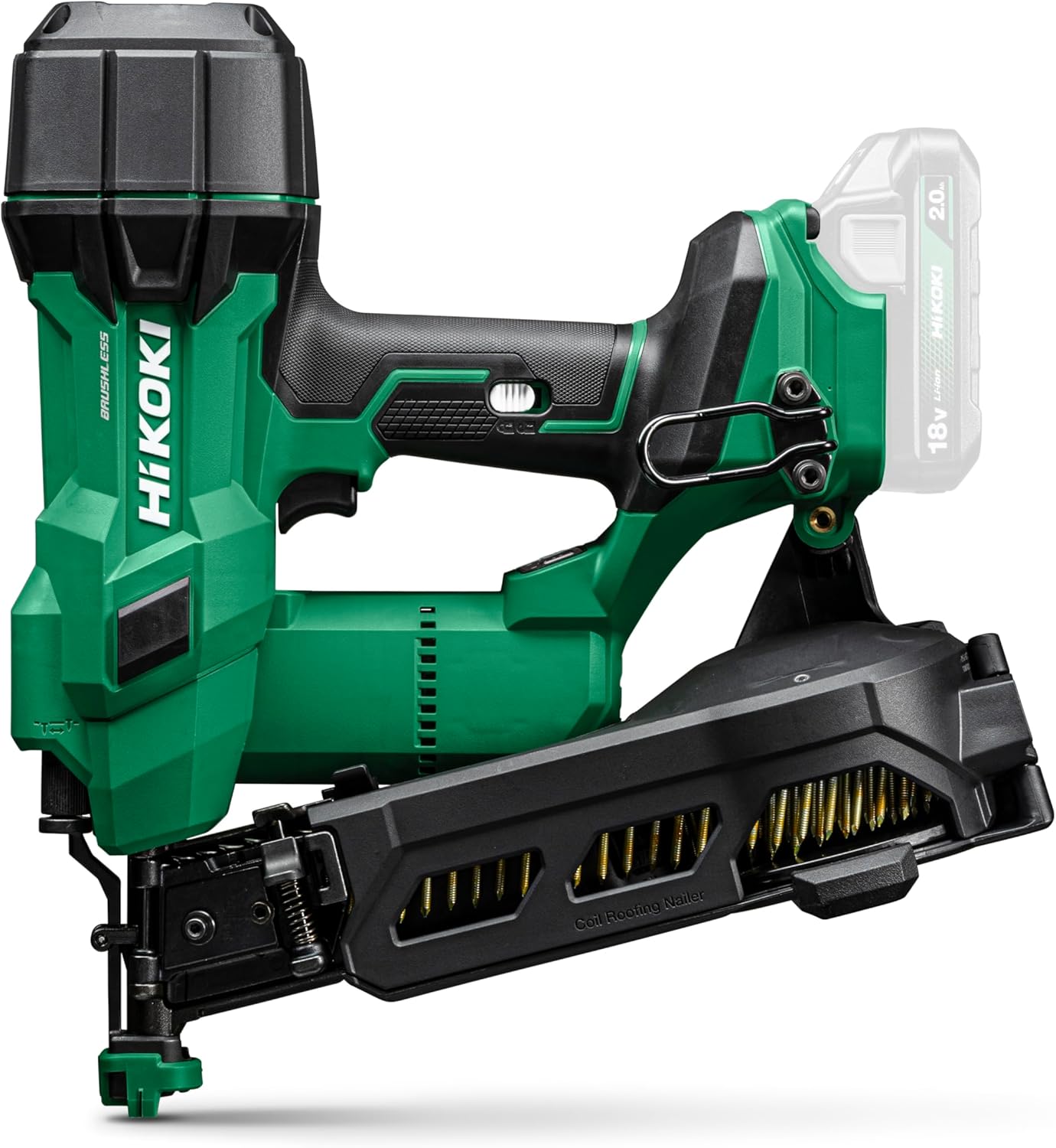 HiKOKI Battery Roofing Felt Nailer - 18 V, 25-45 mm Nails, Air Spring Drive, Brushless Motor - Powerful, Maintenance-Free and Versatile - Includes Case