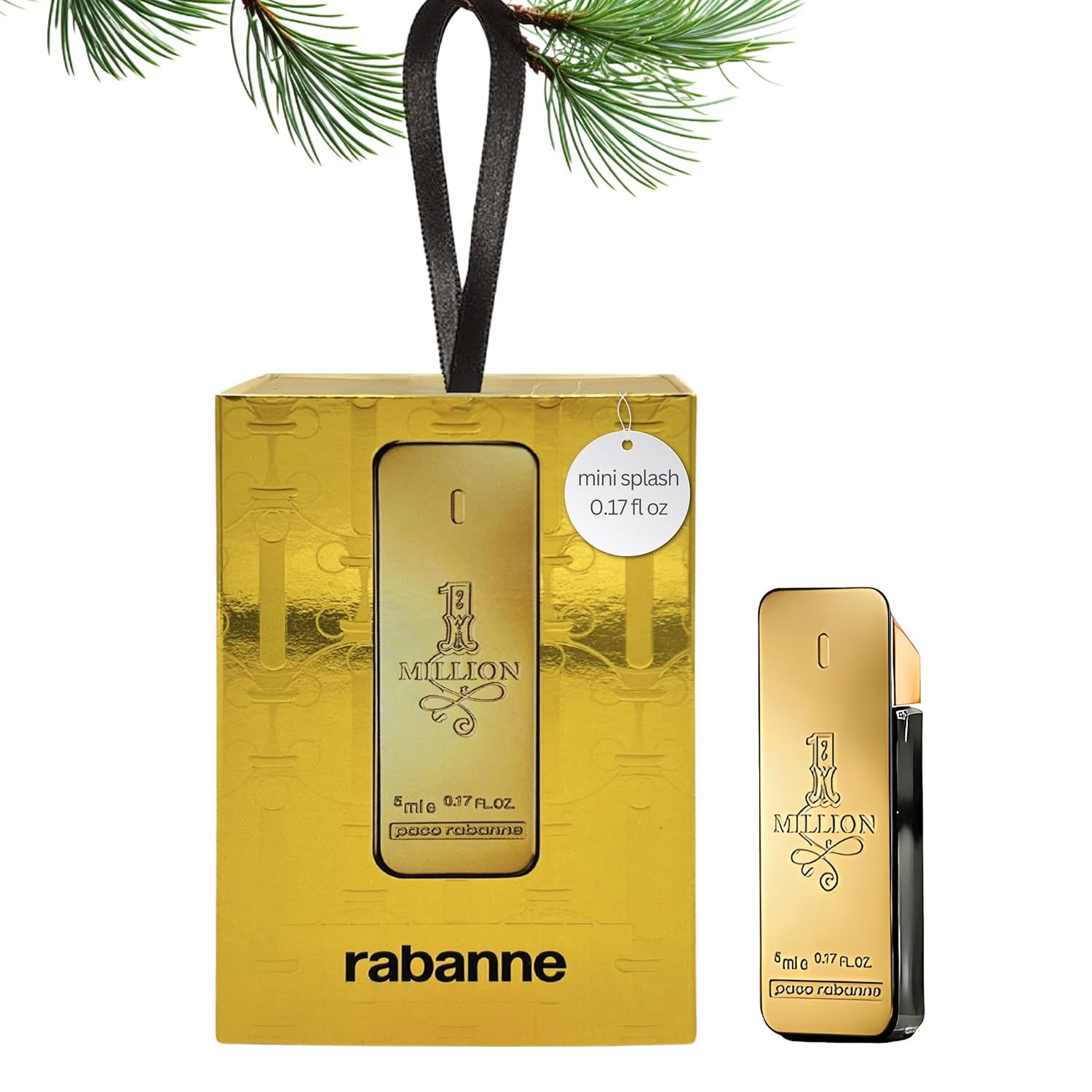 Paco Rabanne 1 Million Perfume For Men Mini EDT Splash 0.17 Fl Oz
