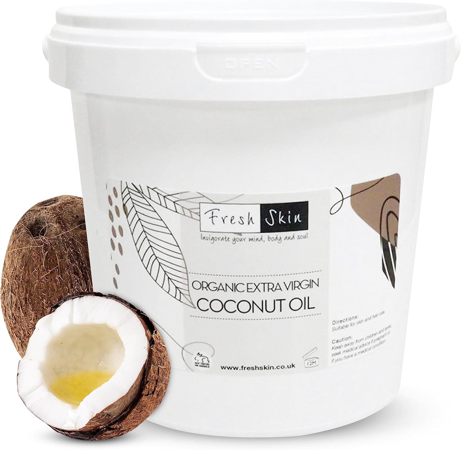 Freshskin Beauty LTD | 1kg Organic Extra Virgin Coconut Oil - 100% Pure, Raw & Cold Pressed (1000g)