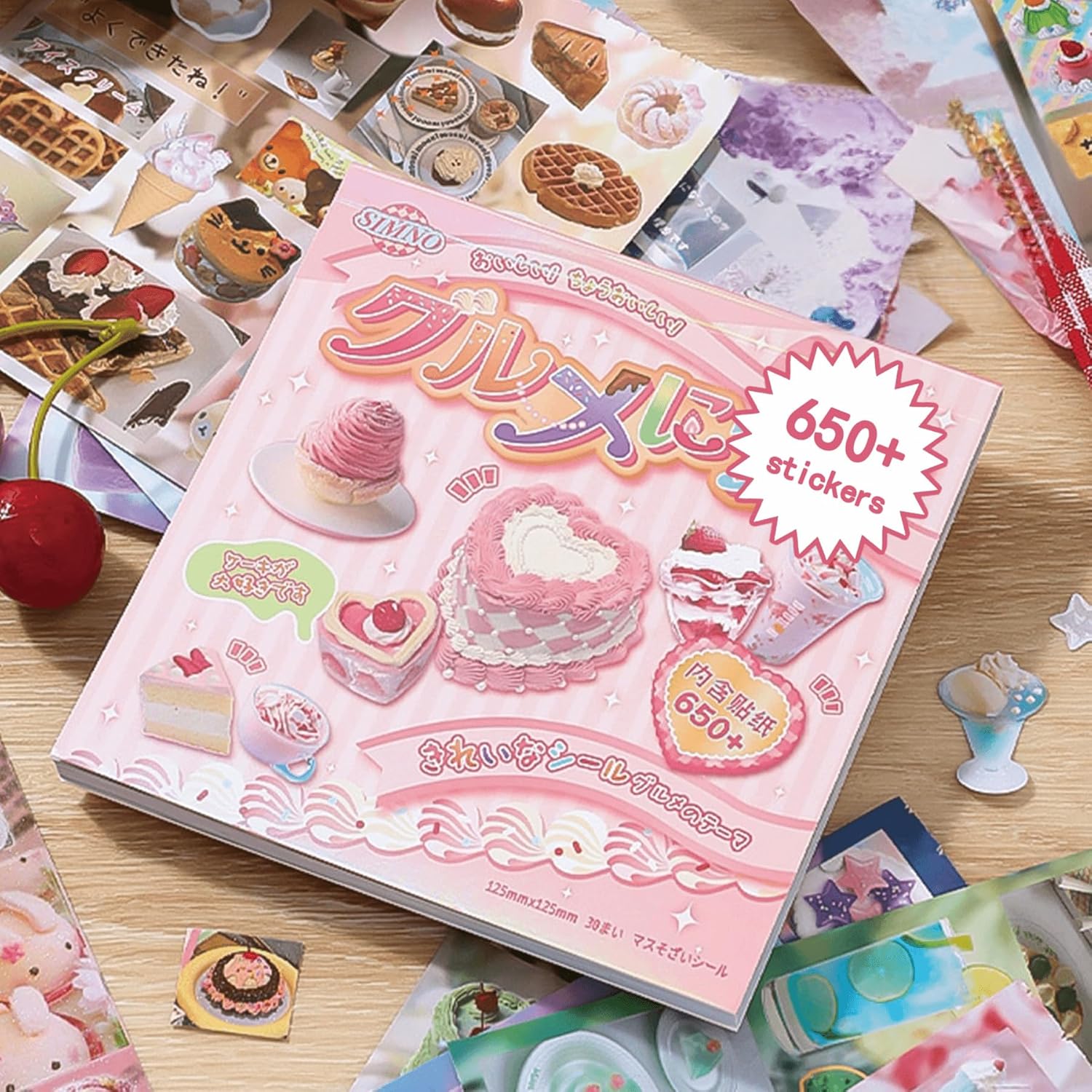 Japanese Sticker Book-Kawaii Food Stickers - 30 Sheets Cute Decals for Journals, Planners, Water Bottles & Scrapbooking - Acid-Free Vinyl -Prayer Board Supplies-Vision Board Supplies