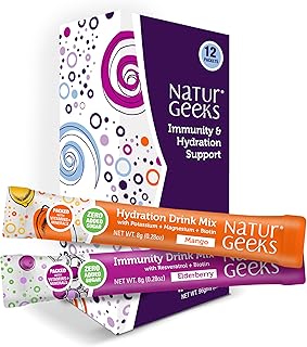 NutraGeeks Vegan Electrolytes Powder Packets – Sugar-Free Electrolytes for Instant Hydration – Hydration Powder with Elderberry & Mango Flavors – No Sugar, 30 Servings