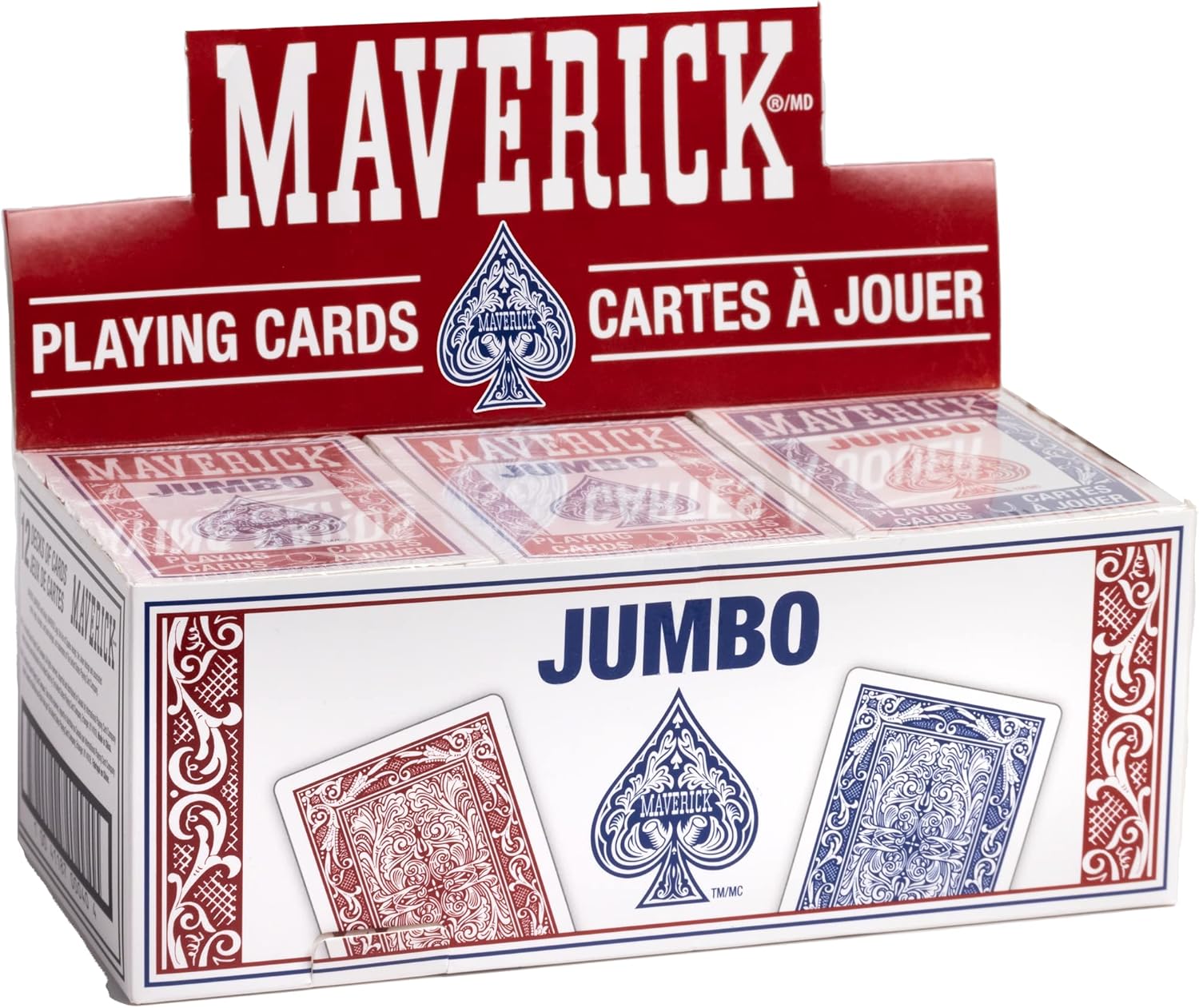 Maverick Jumbo 12 Pack Playing Cards , Blue