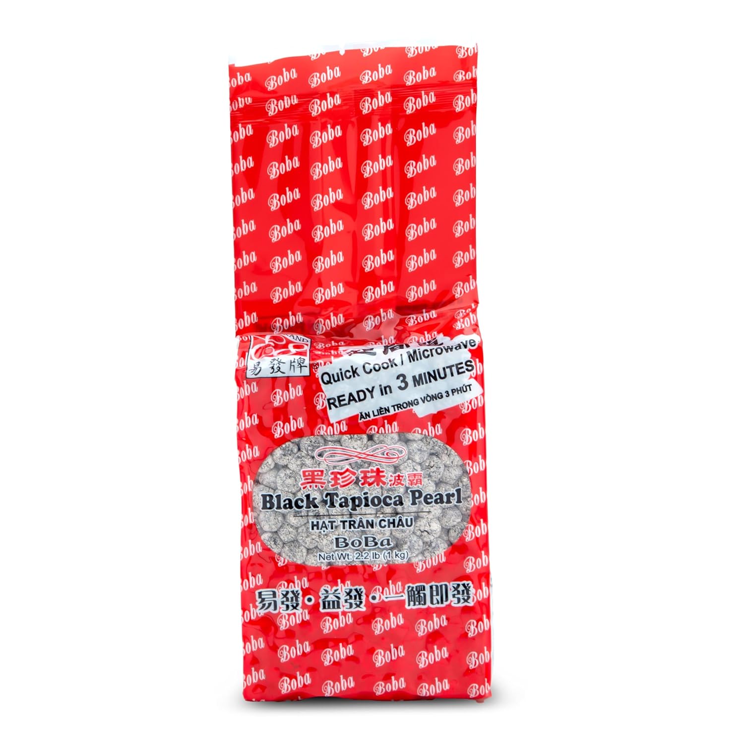 E-FA BRAND Boba Black Tapioca Pearl, Fresh Boba Bubble Tea Ready in 5 Minutes or Microwave in 3 Minutes, (2.2 LB (Pack of 1))