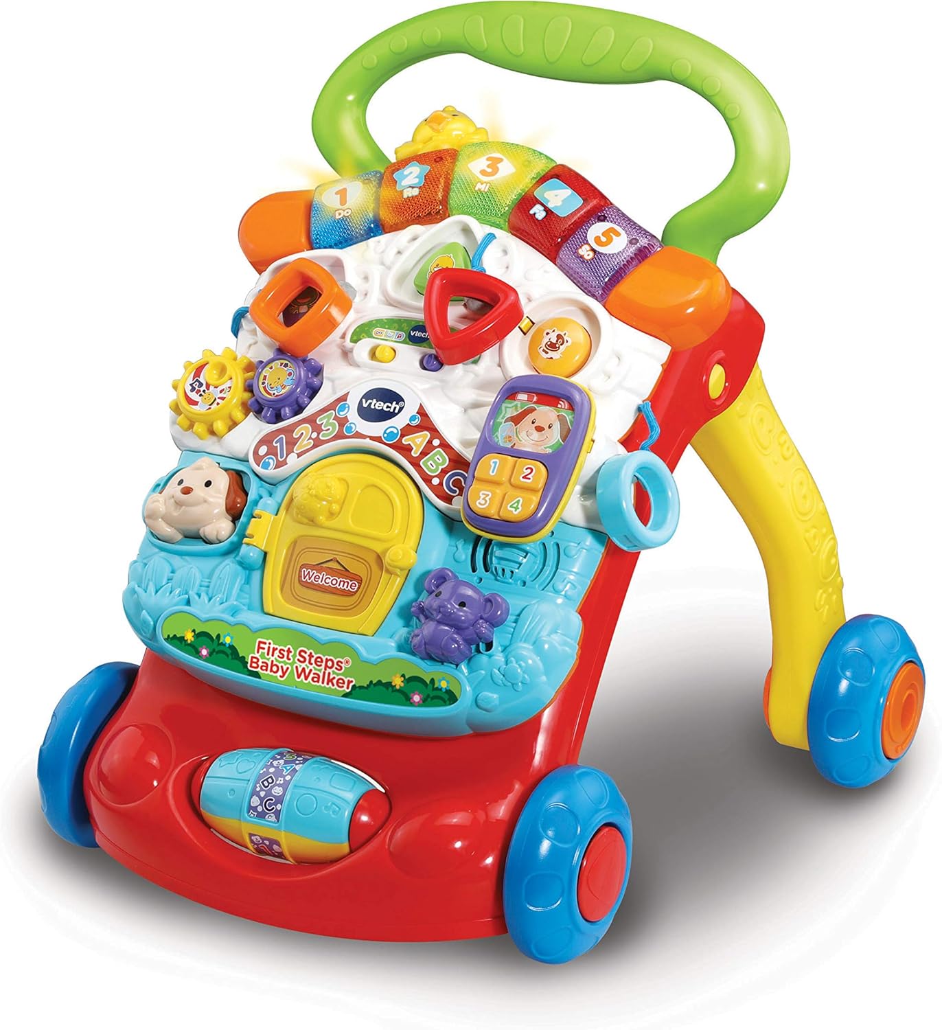 VTech First Steps Baby Walker | Push Along Walker Baby Toy with Shapes, Sounds, Music, Phrases, Pretend Play and More | Suitable for Babies from 6 Months, 1, 2 & 3 Year Olds, Boys & Girls