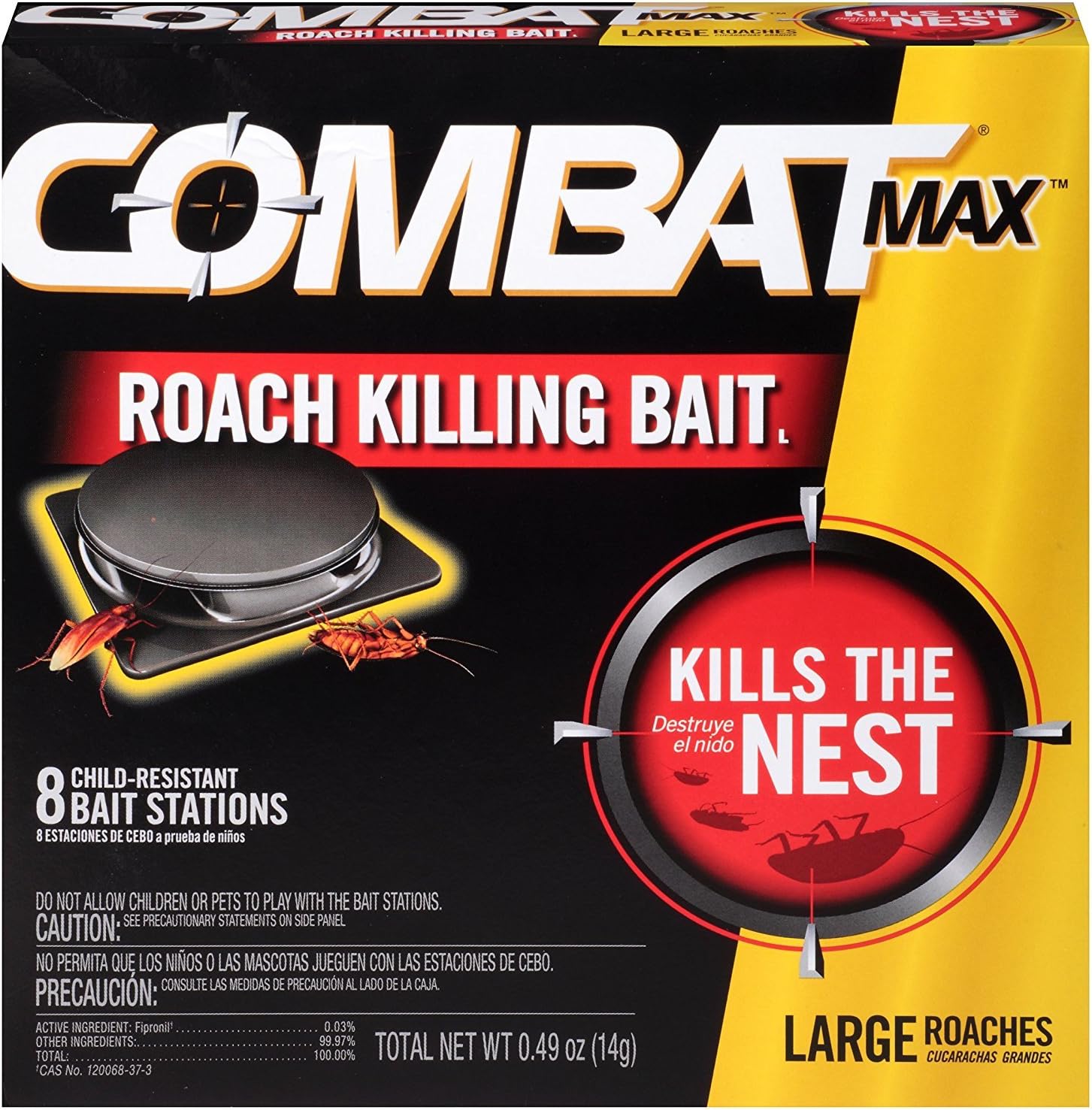 Combat MAX Roach Killing Bait, Large Roach Bait Station, 8 Count