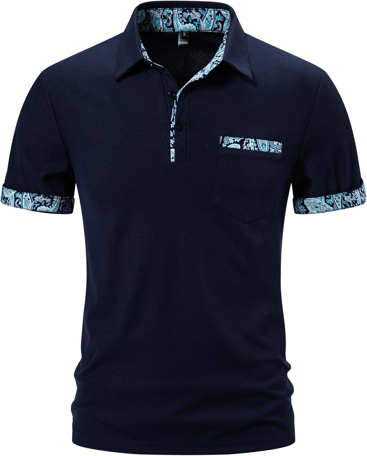 Mens Short Sleeve Polo Shirts Casual Classic Summer Contrasting Colors Basic Work T-Shirt Tops