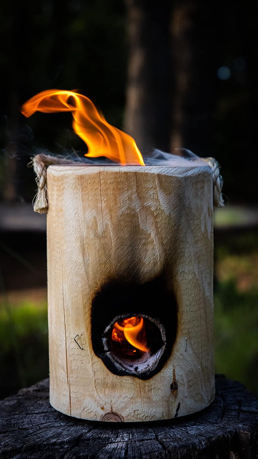 Ultra Mini - Single Log Campfire, 100% Natural Red Pine, Easy Light - 30 Minute Burn Time