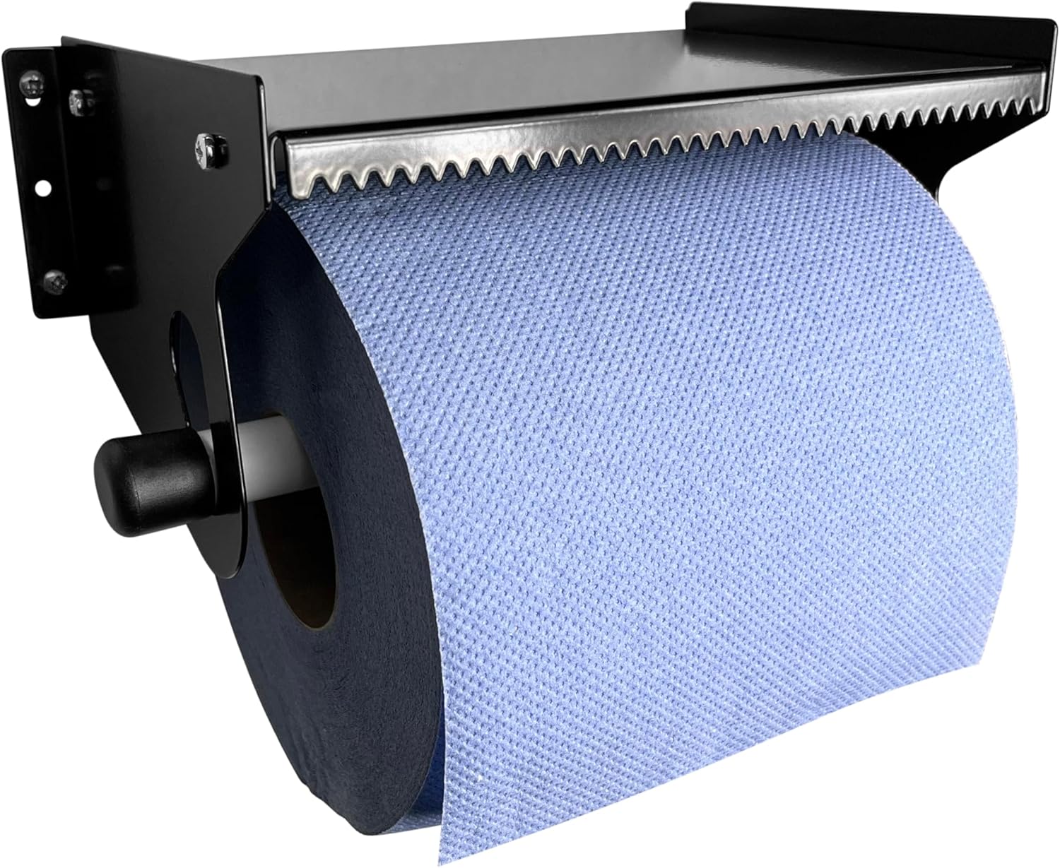 TR Home Solutions Blue Roll Holder Wall-Mounted Metal Paper Dispenser Brushed Finish Industrial Versatile Reliable Flexible Durable Adjustable Space Saving Multi Purpose Kitchen Organizer Black
