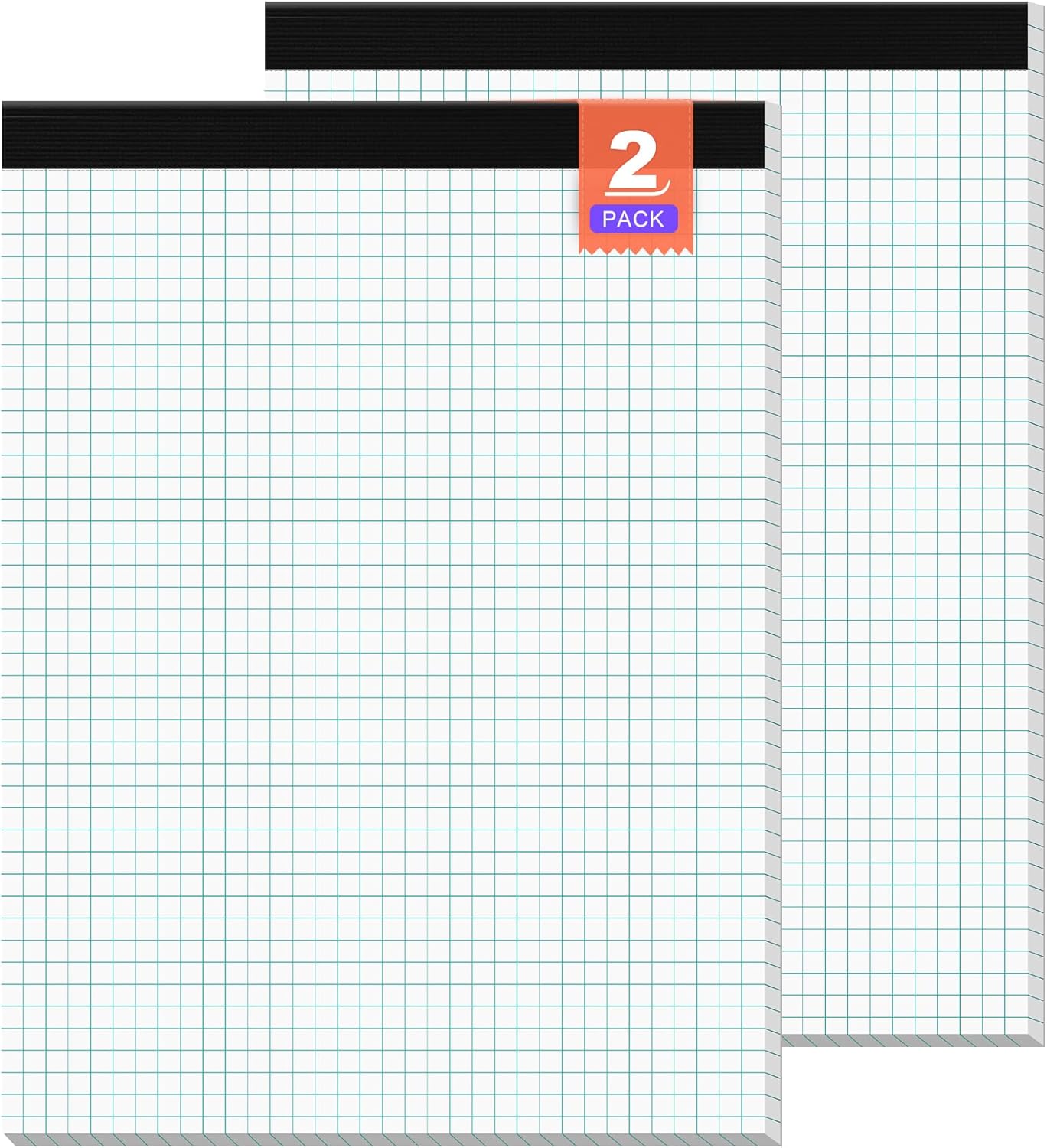 Graph Paper, Grid Paper 8.5 x 11 Graph Paper Pad, [2 Pack] Quad Ruled Grid Paper Pad, 4x4 Squared Legal Pad 30 Sheets per Quadrille Paper for School Office Supplies, Double-Printing, Easy Tear-Off