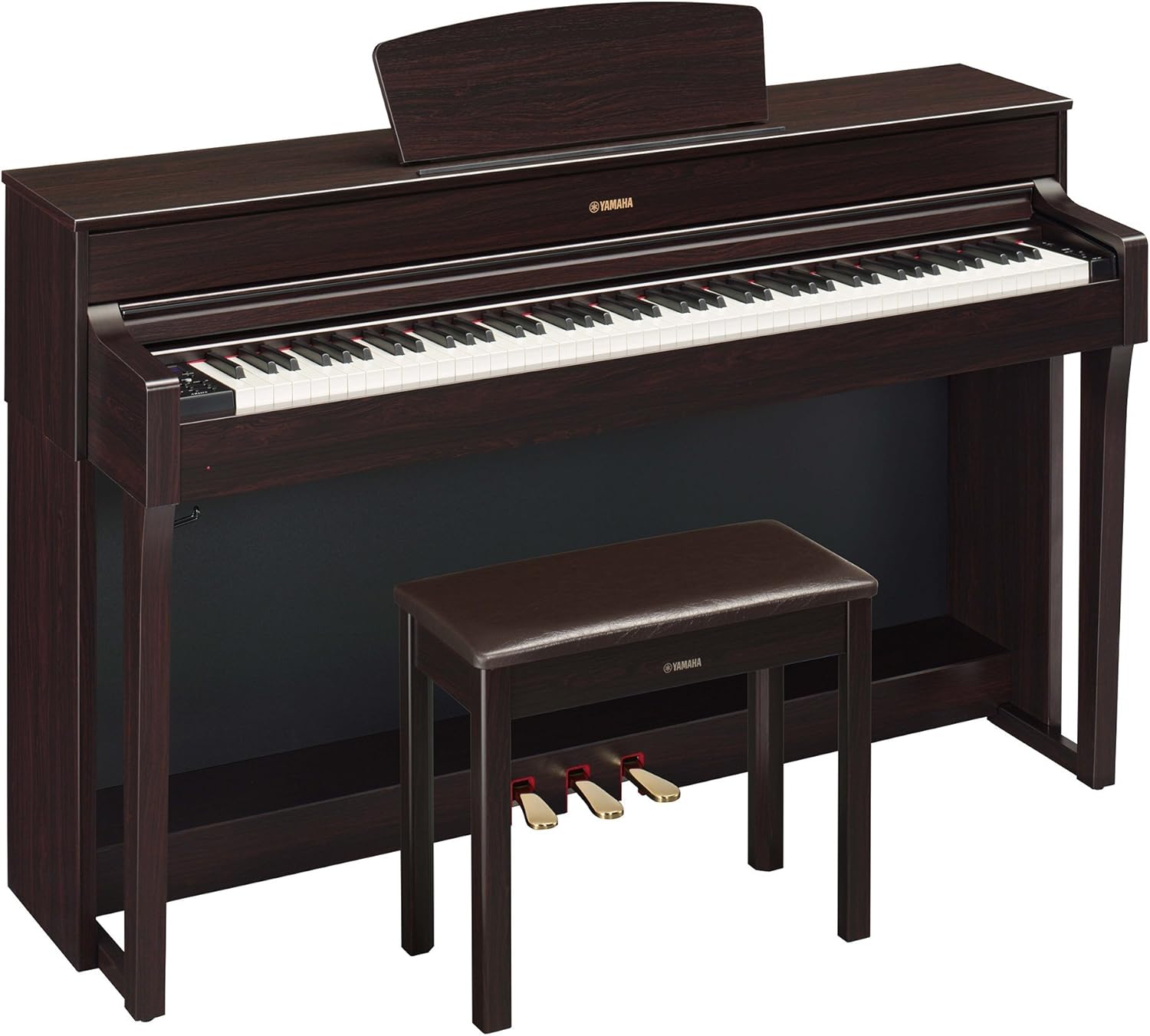 Yamaha Arius, Console Digital Weighted 88-Key Graded Hammer 3 Action, CFX Concert Grand Piano Sound, Includes Bench, Dark Rosewood (YDP184R)
