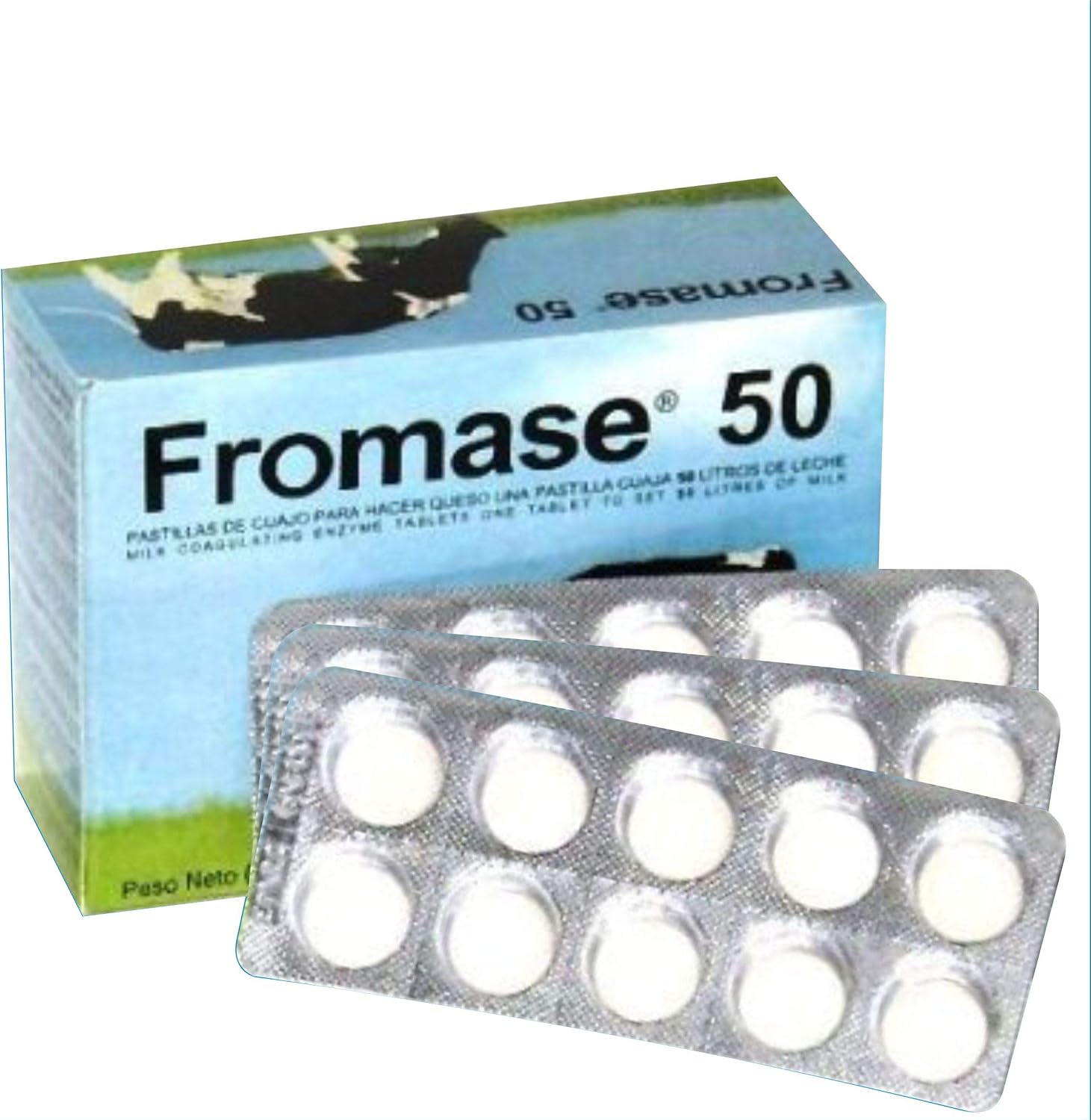 RENNET TABLETS/Fromase 50/30 TABLETS / 30 PASTILLAS / 30 TABLETTES Made in France
