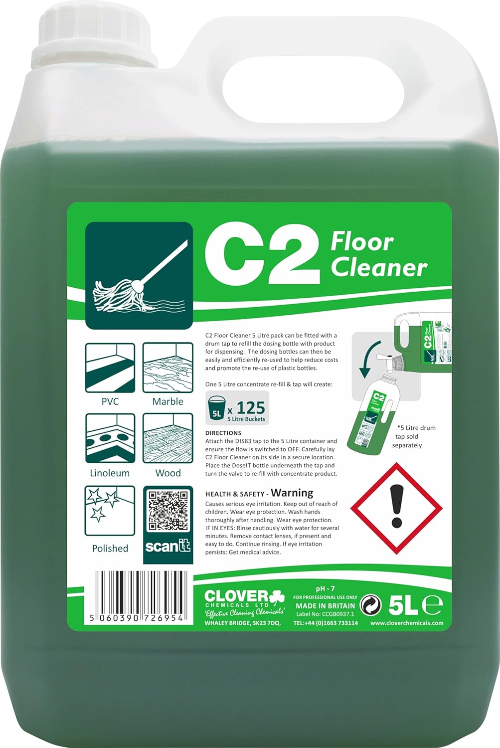Clover Chemicals Dose It C2 Floor Cleaner (122) 5 Ltr