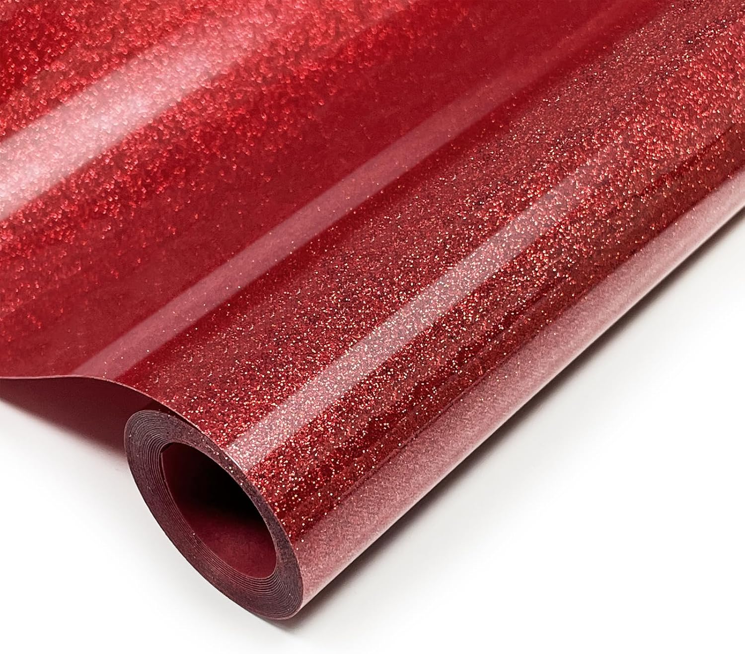 Silver Glitter HTV Heat Transfer Vinyl, 12" x 5ft lron on Vinyl, for T-Shirt Ironing, Vinyl HTV Easy to Cut and Weed, The Best Choice for DIY Creativity. (red, 12" x 8ft)