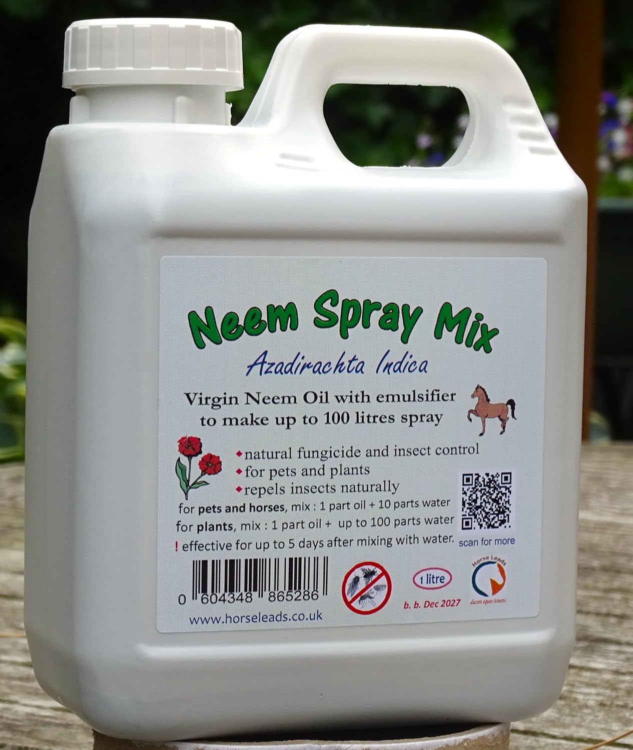 Neem Oil Spray Mix, Water Soluble Strong Concentrate 1 Litre, to Make up to 100 Litre Spray