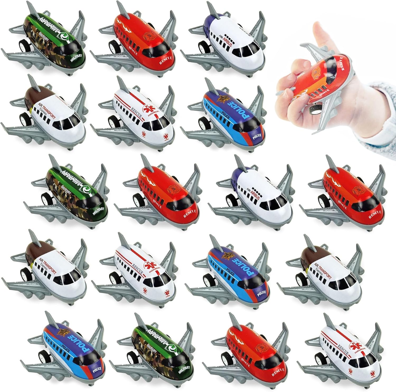 Vileafy 18 Toy Airplanes, Mini Pull Back Toys for Kids 3-5 Years Old Plane Party Favors, Treasure Box Prizes, Goodie Bag Stuffers, Small Toddler Airplane Toys for Classroom or Birthday