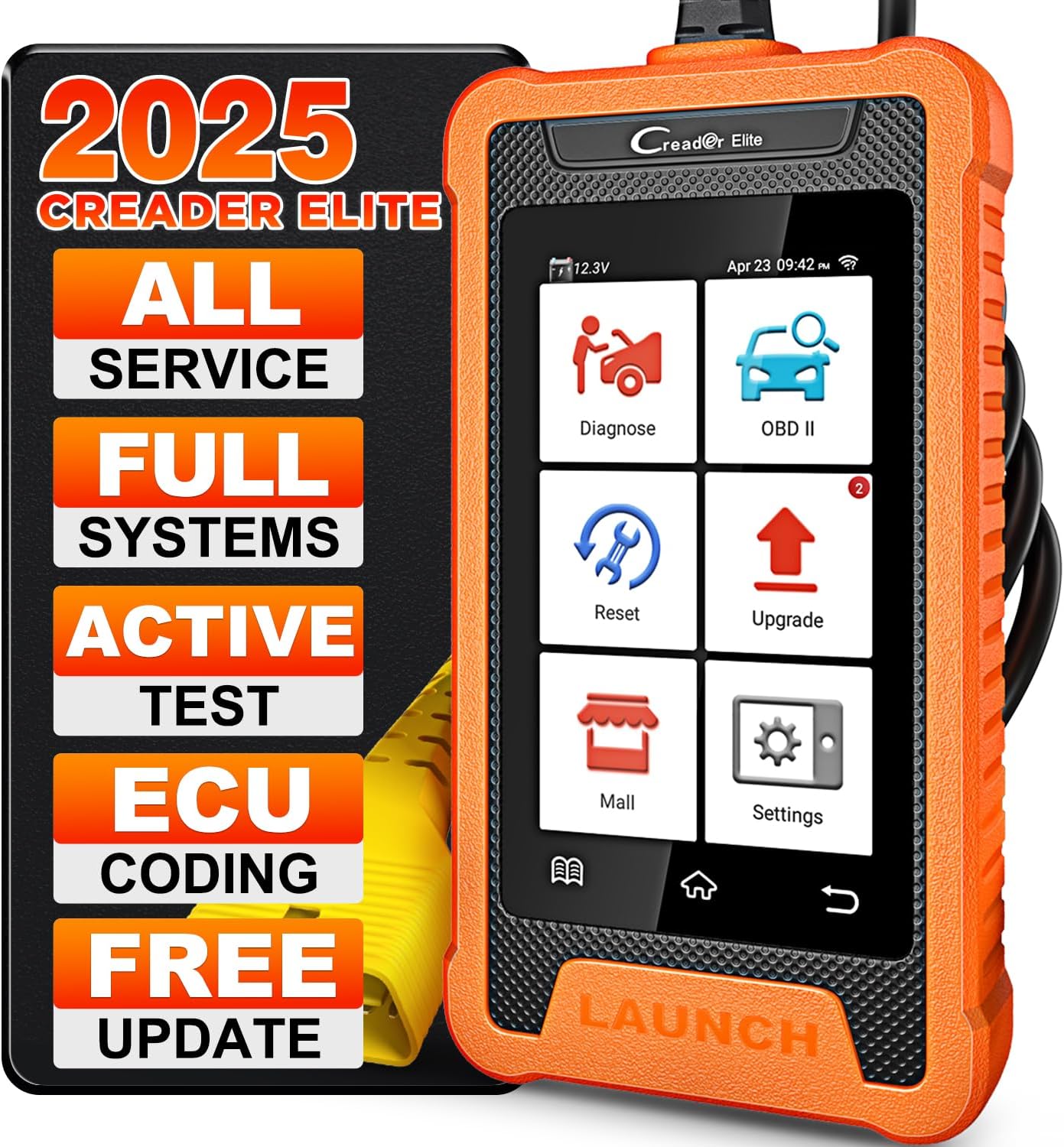 LAUNCH Creader Elite OBDII Scanner for GM Vehicles, Full-System Bi-Directional Diagnostic Tool for Buick/Chevrolet/Cadillac/GMC, All Reset Service Code Reader, ECU Coding, Lifetime Updated