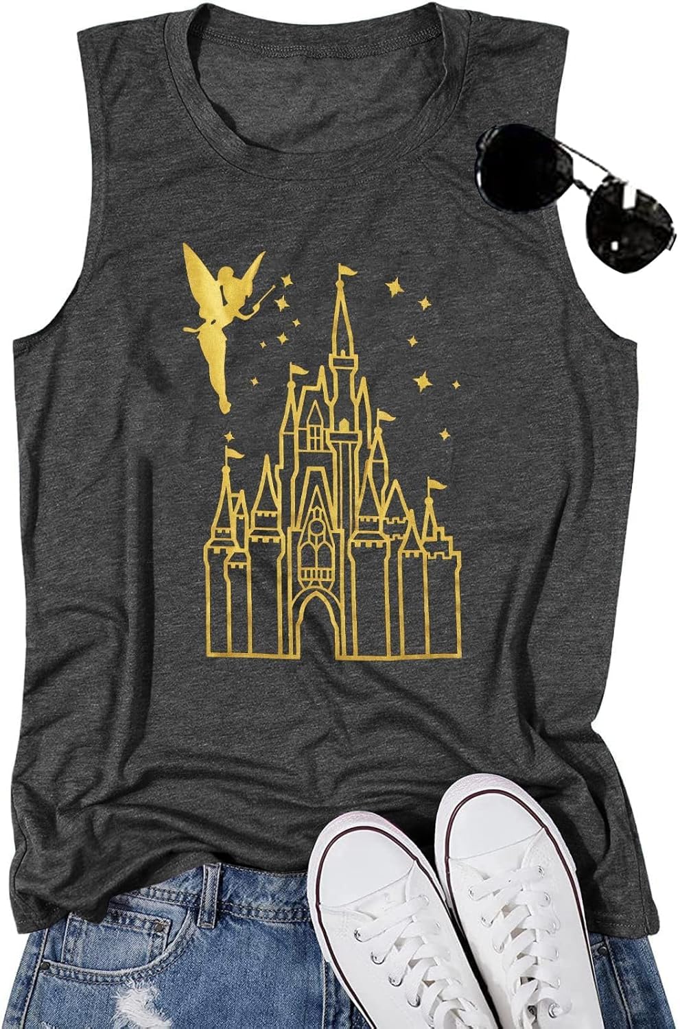 Magical Tank Tops Women Magic Kingdom Tank Fairy Castle Tshirt Girls Trip Tee Family Vacation Shirt Summer Sleeveless Tops