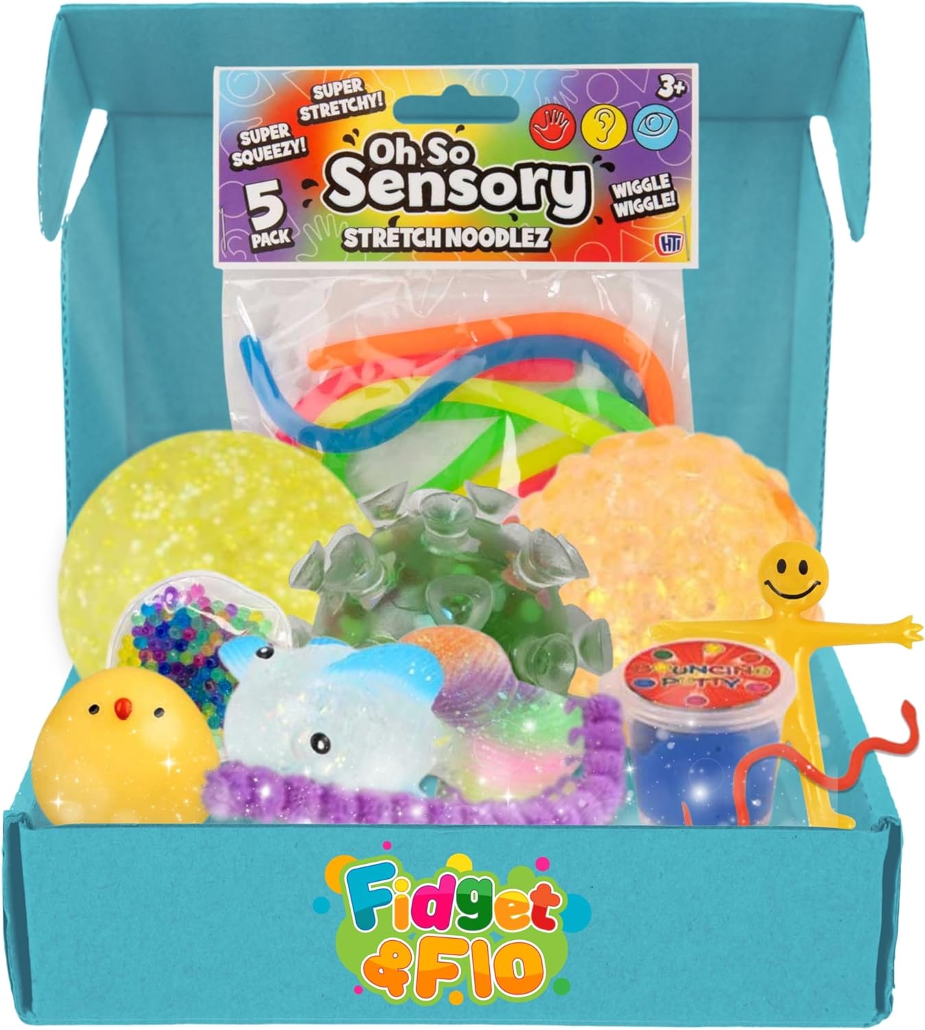 Fidgets for School – 11-Piece Calming Fidget Toys Pack for Kids & Adults with Autism, ADHD & Anxiety – Quiet Squishy Sensory Toys for Classroom, Travel & Work