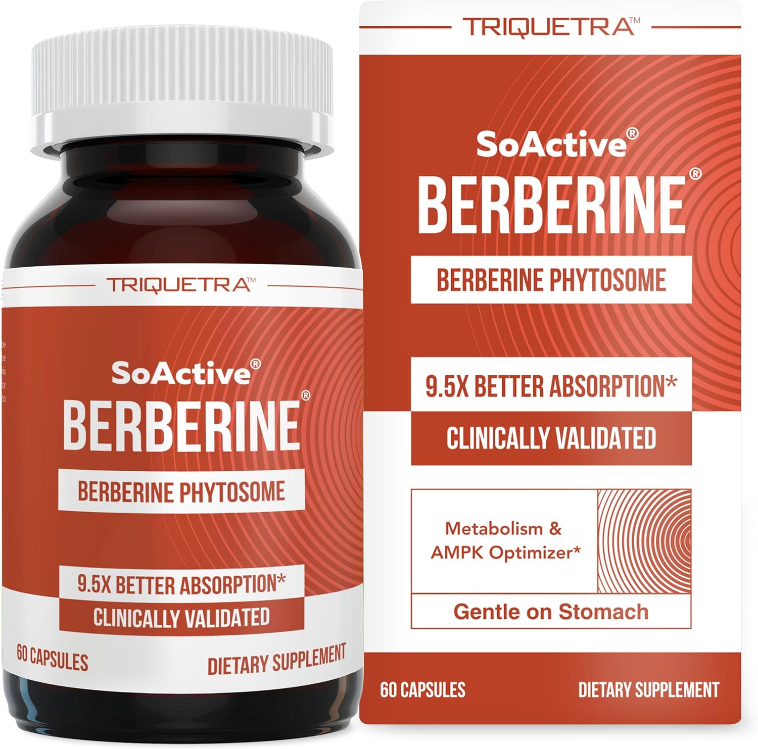 SoActive Berberine 550mg: 9.6X Higher Absorption, Clinically Studied, Optimized Phytosome | Supports Metabolism & AMPK Activation | Non-GMO, Soy-Free | Clinically Validated Dose | 60 Servings
