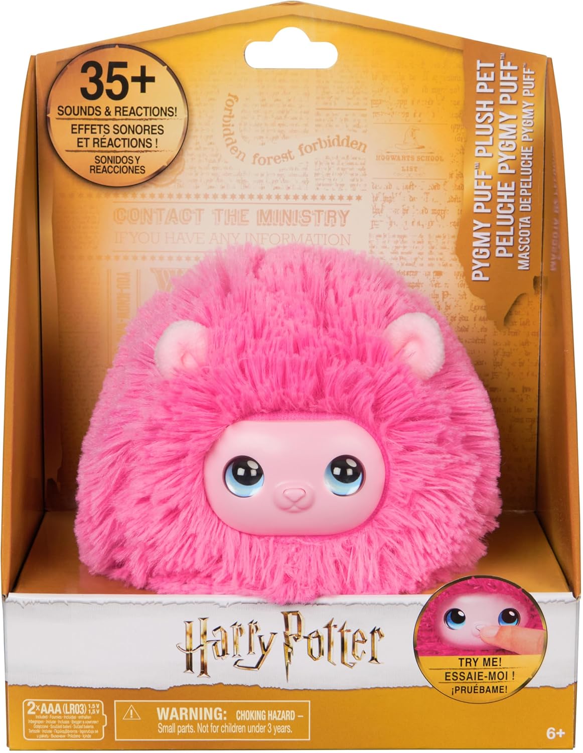 Wizarding World Harry Potter, Interactive Pygmy Puff Plush Toy Pet with Over 35 Sounds & Reactions, Kids Toys for Girls & Boys Ages 6 and up